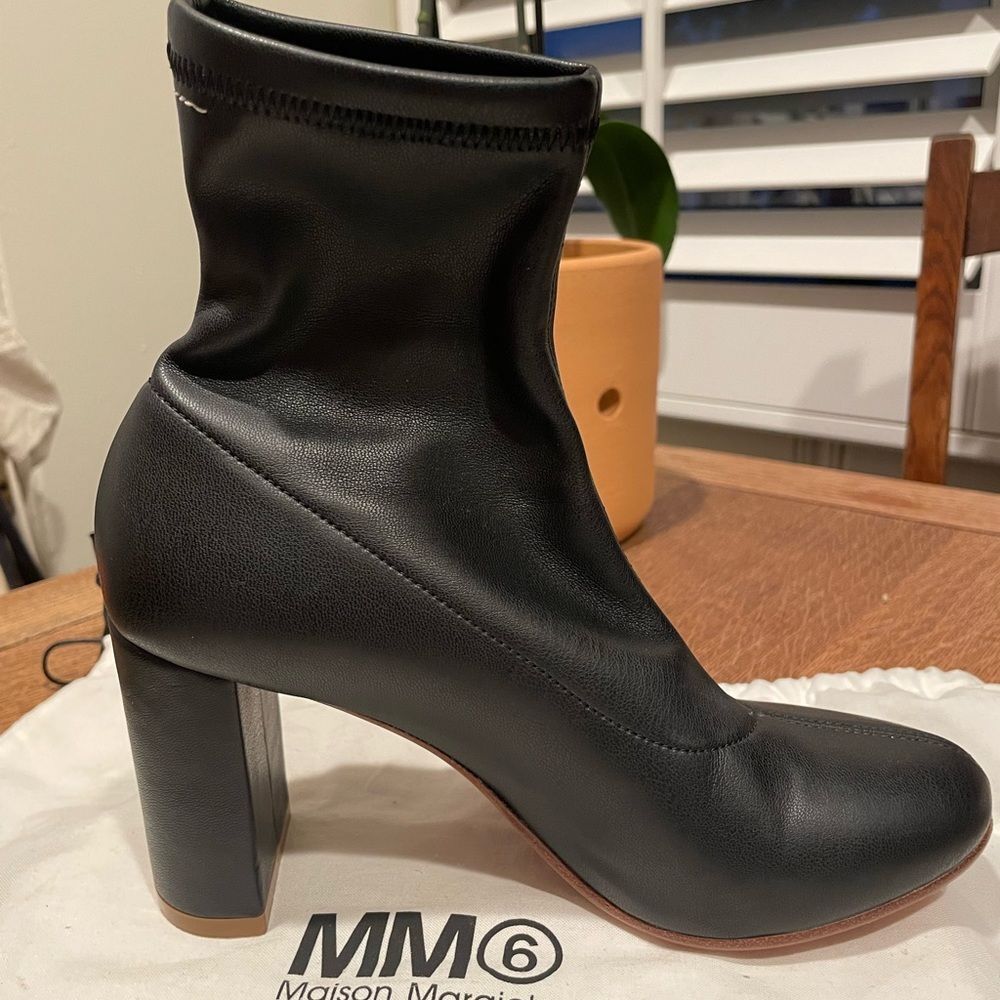 MM6 Maison Margiela Paris Black Pump Sock Ankle Boots Size US 6.5